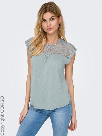 Damen Top mit Spitzeneinsatz