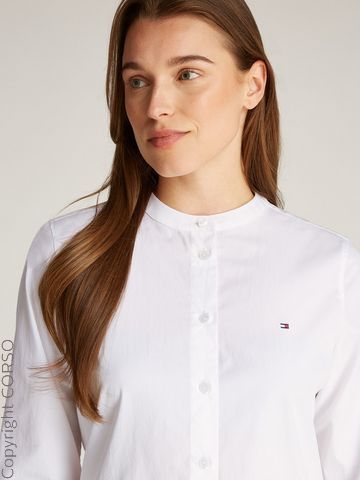 Bluse Collarless Poplin
