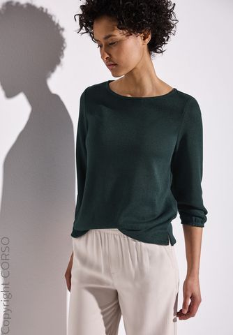 Knit Look Shirt 3/4 Slee